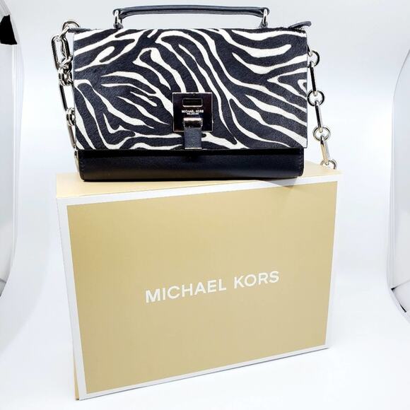 Michael Kors Bancroft Calf Hair Shoulder Bag - New - Picture 6 of 11